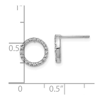10K Weißgold Diamant Offen Kreis Ohrringe