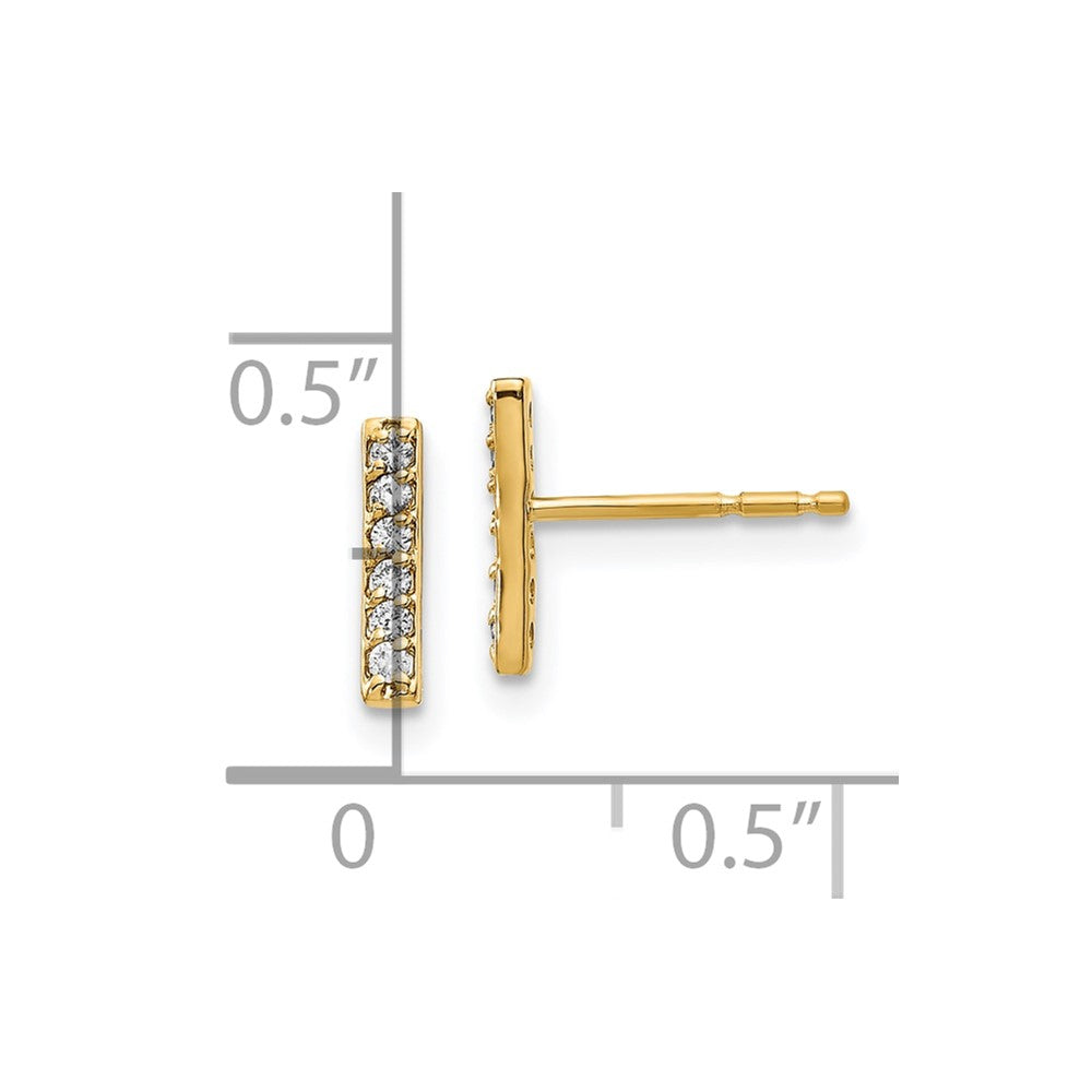 10K Gelbgold Diamant Stab Ohrringe