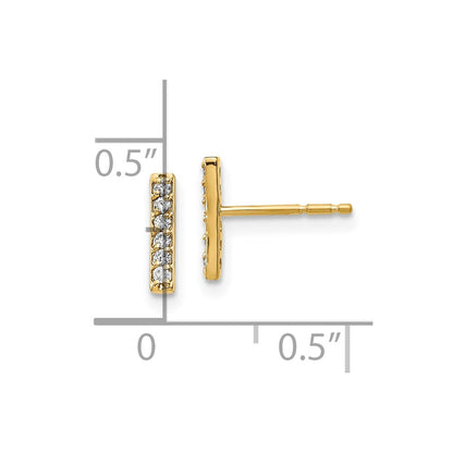 10K Gelbgold Diamant Stab Ohrringe