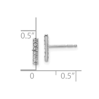 10K Weißgold Diamant Stab Ohrringe