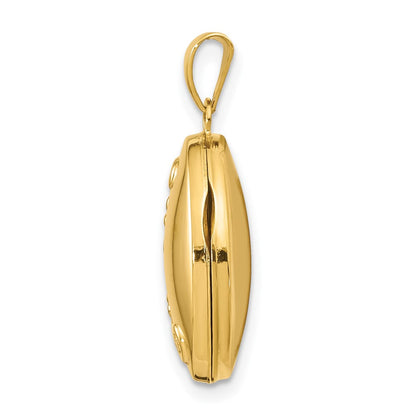 10K Gelbgold Blumen Oval Medaillon