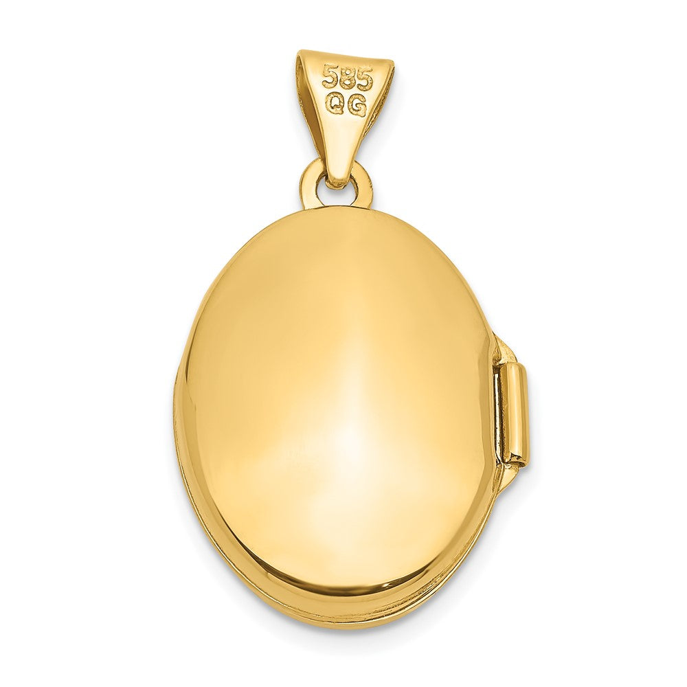 10K Gelbgold Blumen Oval Medaillon