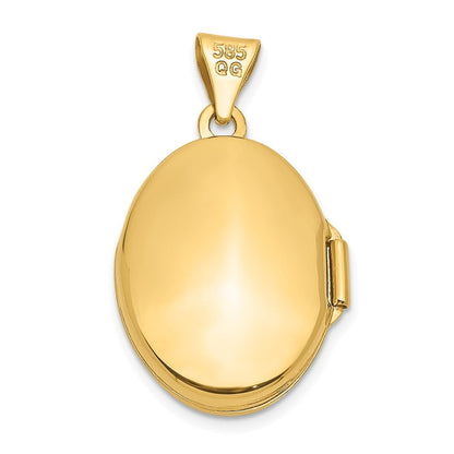 10K Gelbgold Blumen Oval Medaillon