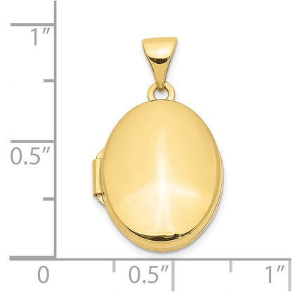 10K Gelbgold Poliert Oval Medaillon