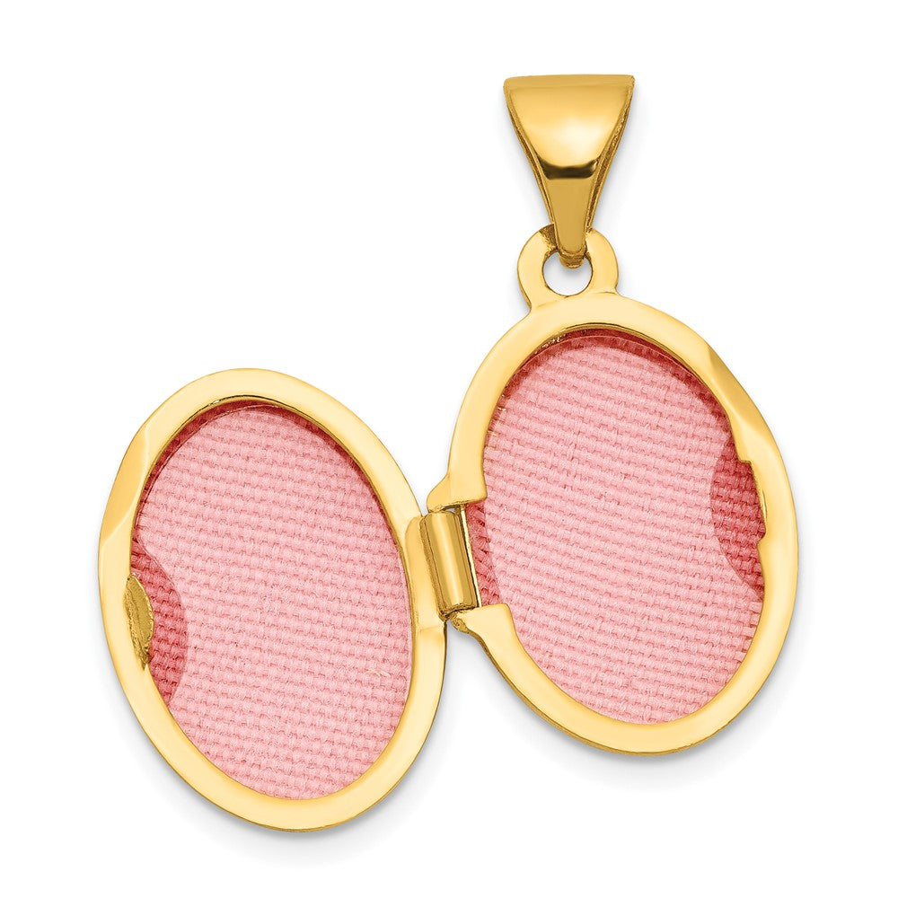 10K Gelbgold Schlicht Poliert Oval Medaillon