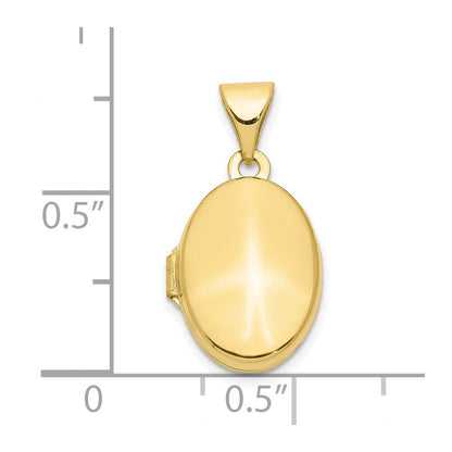 10K Gelbgold Schlicht Poliert Oval Medaillon