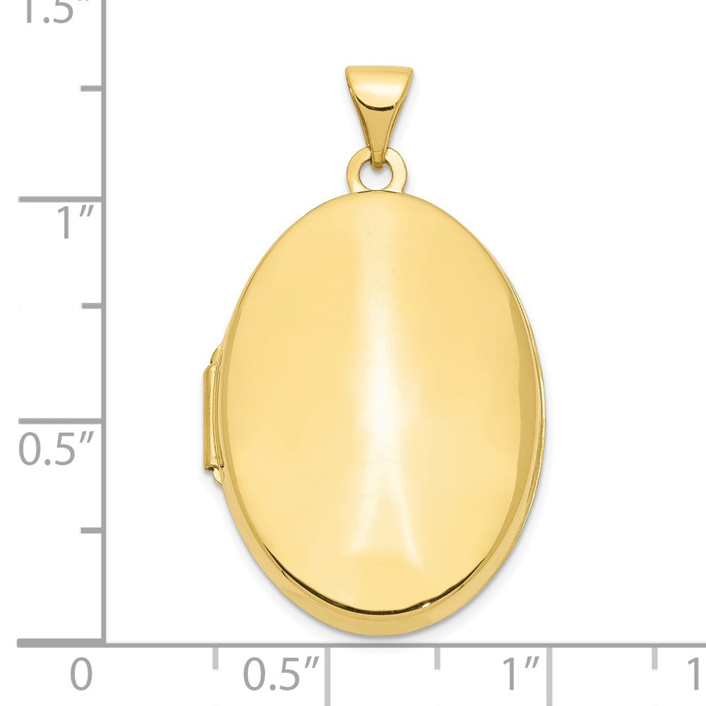 10K Gelbgold Poliert Gewölbt Oval Medaillon