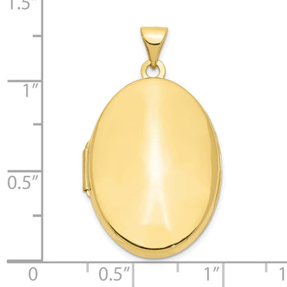 10K Gelbgold Poliert Gewölbt Oval Medaillon