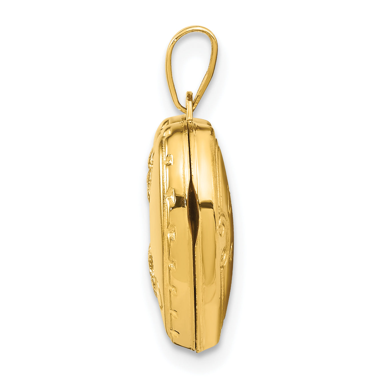10K Gelbgold Wendbar Blumen Herz Medaillon