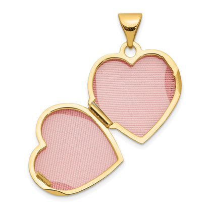 10K Gelbgold Wendbar Blumen Herz Medaillon