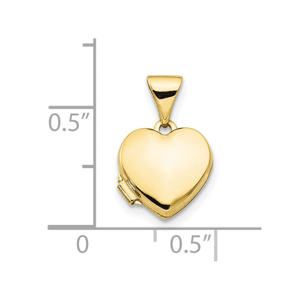 10K Gelbgold Schlicht Herz Medaillon