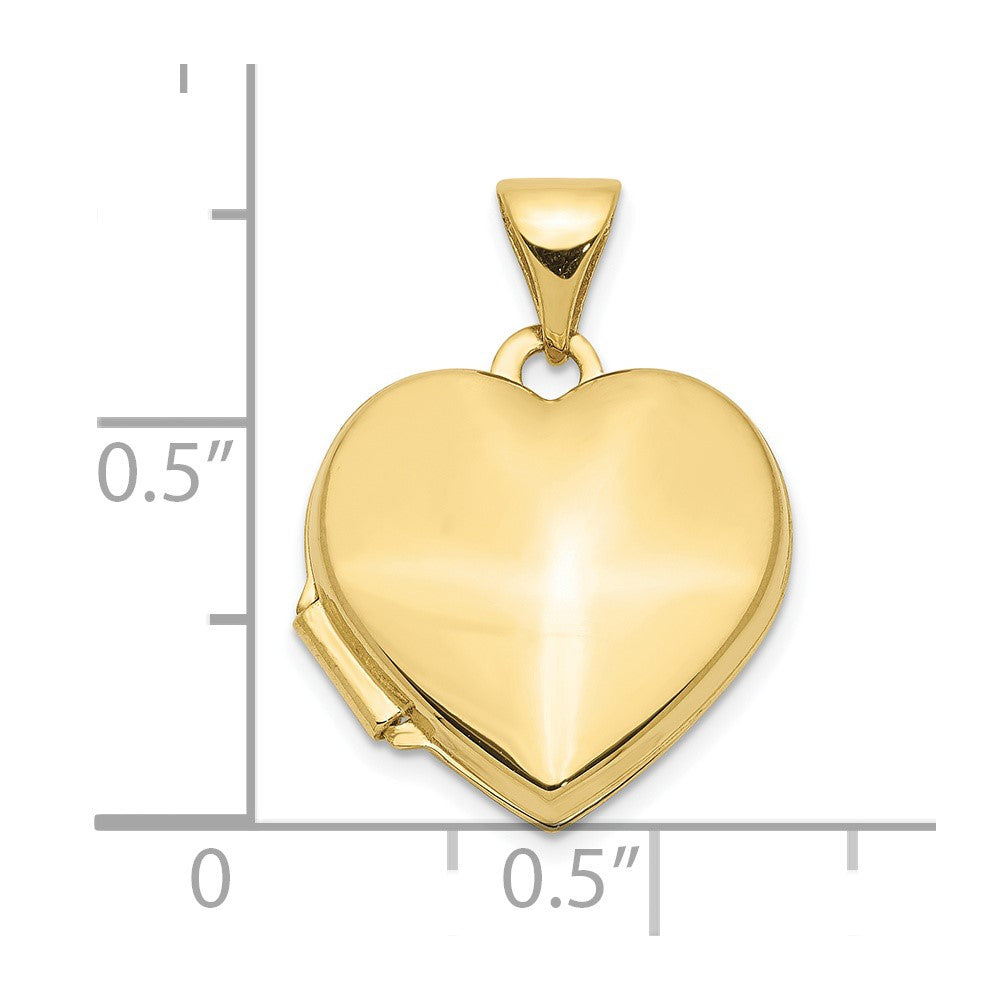 10K Gelbgold Schlicht Herz Medaillon
