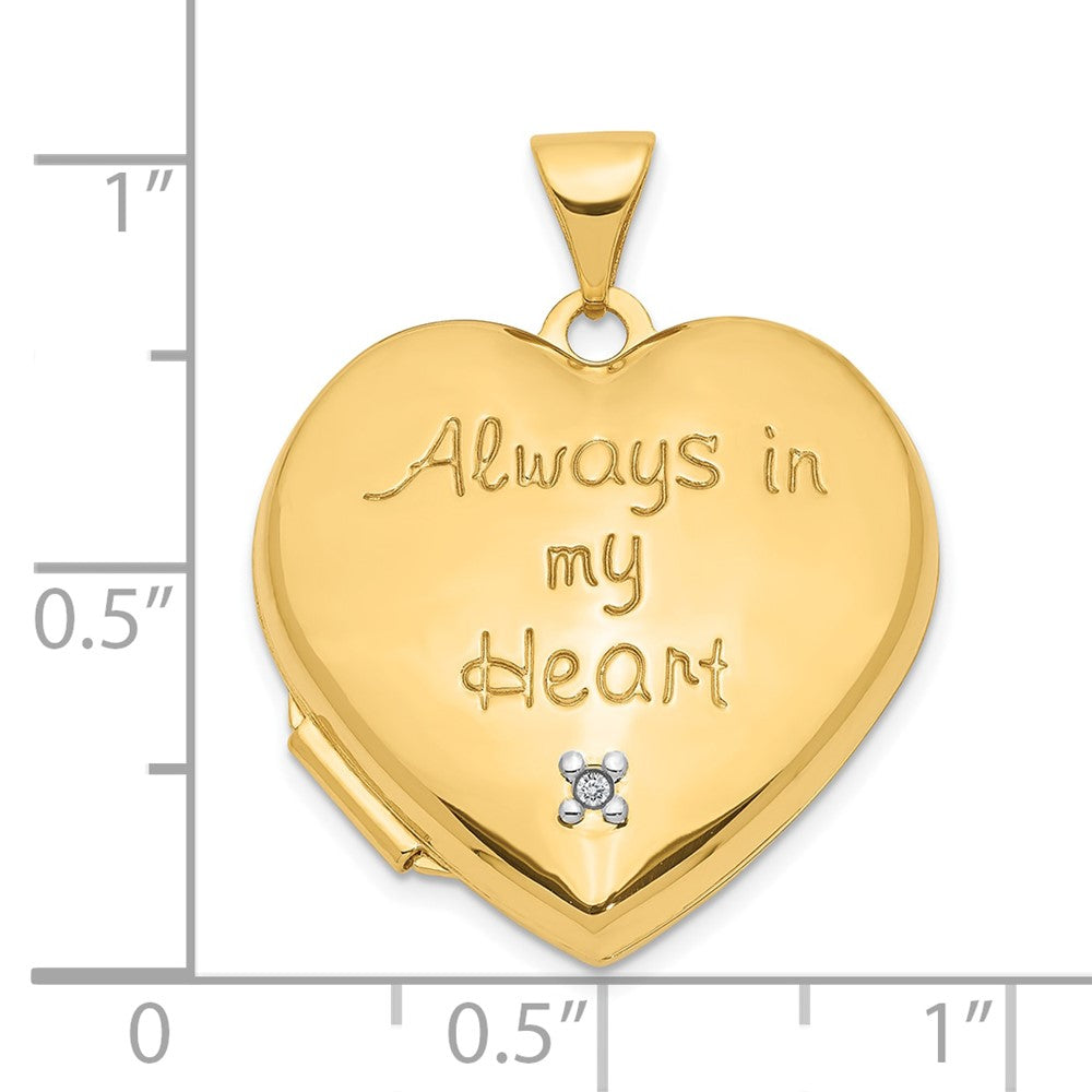 10K Bicolor Diamant Immer in My Herz mit Charm Inside 21mm Medaillon