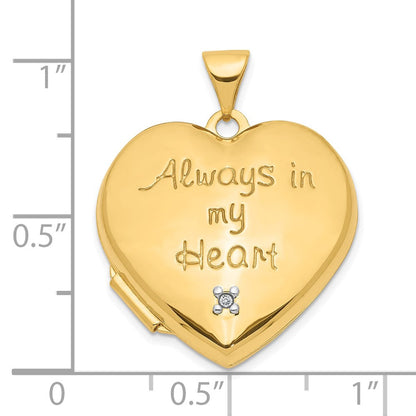 10K Bicolor Diamant Immer in My Herz mit Charm Inside 21mm Medaillon