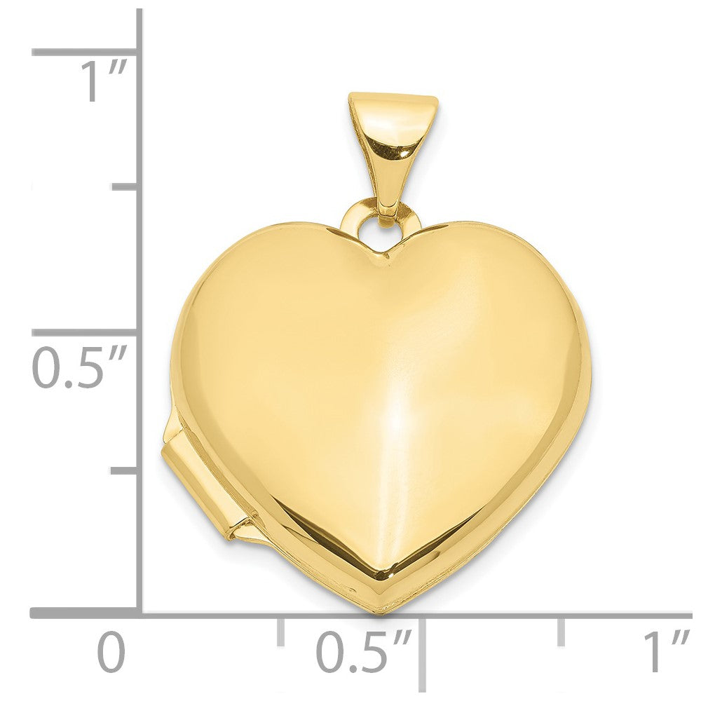 10K Gelbgold Schlicht Herz Medaillon