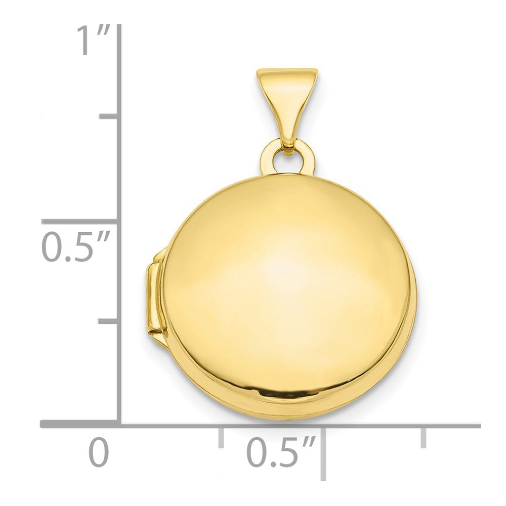 10K Gelbgold Poliert Gewölbt 16mm Rund Medaillon