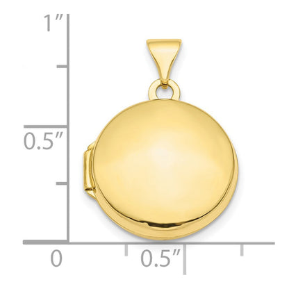 10K Gelbgold Poliert Gewölbt 16mm Rund Medaillon