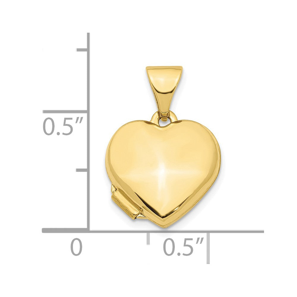 10K Gelbgold Herz 13mm Medaillon Anhänger