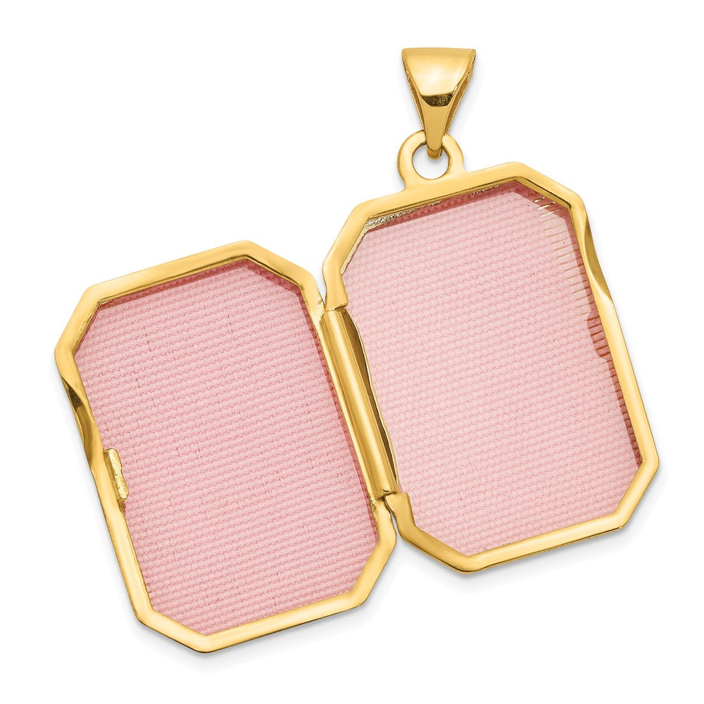 10K Gelbgold Fantasie Rechteck Medaillon
