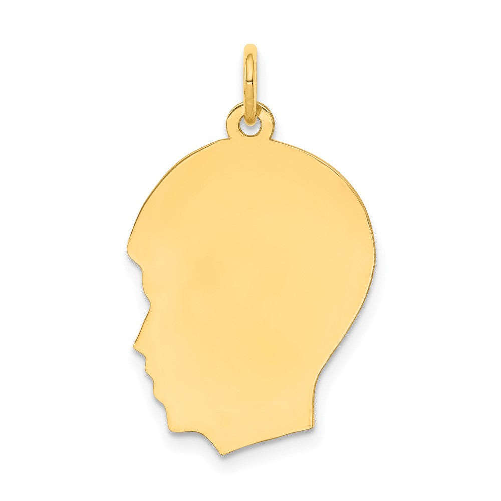10K Gelbgold 10K Schlicht Mittel.013 Stärke Zugewandt Right Gravierbar Junge Kopf Charm