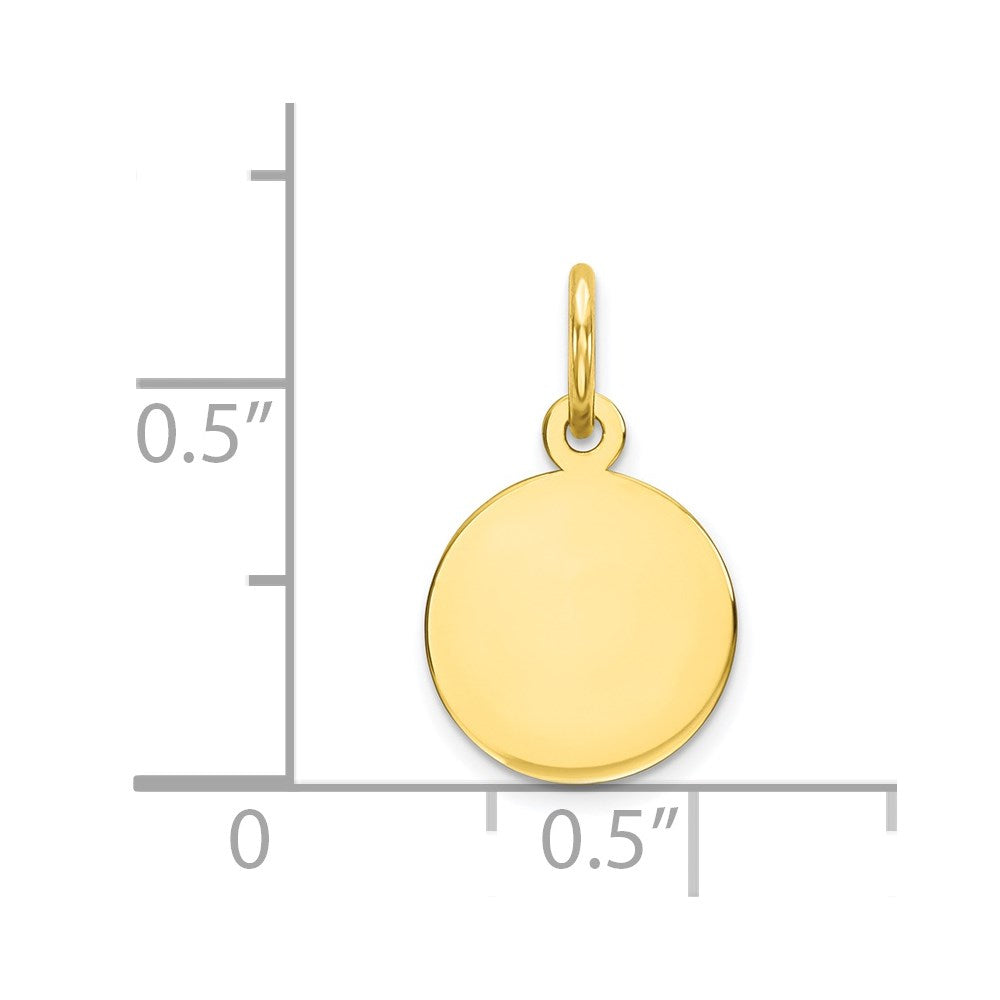 10K Gelbgold 10K Schlicht.013 Stärke Kreisförmig Gravierbar Plättchen Charm