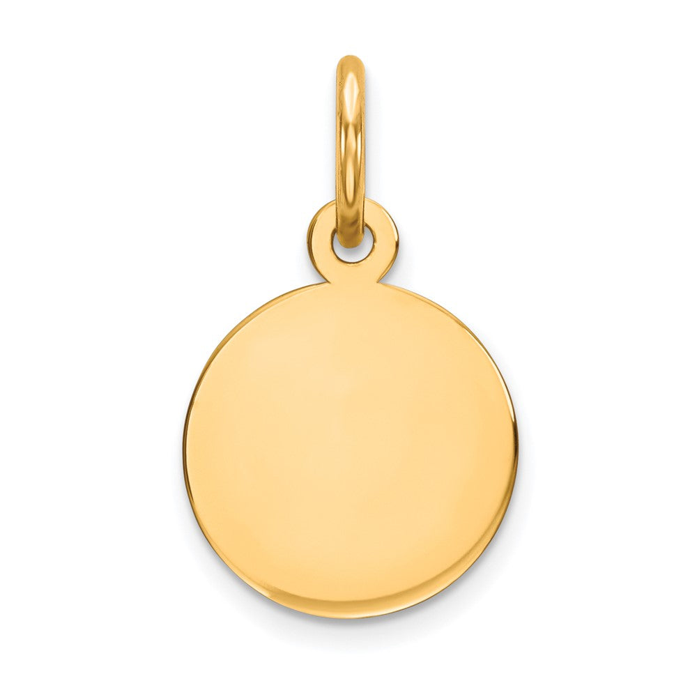10K Gelbgold 10K Schlicht.013 Stärke Kreisförmig Gravierbar Plättchen Charm