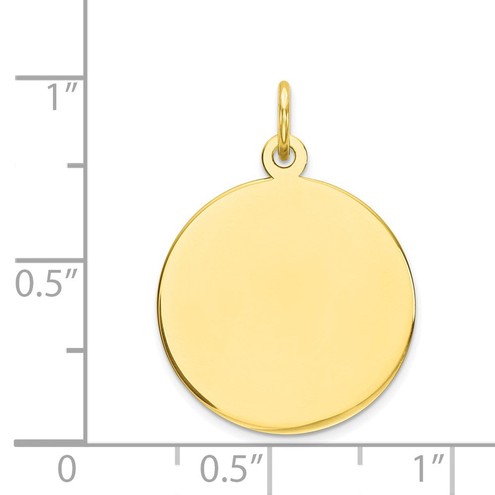 10K Gelbgold 10K Schlicht.018 Stärke Kreisförmig Gravierbar Plättchen Charm