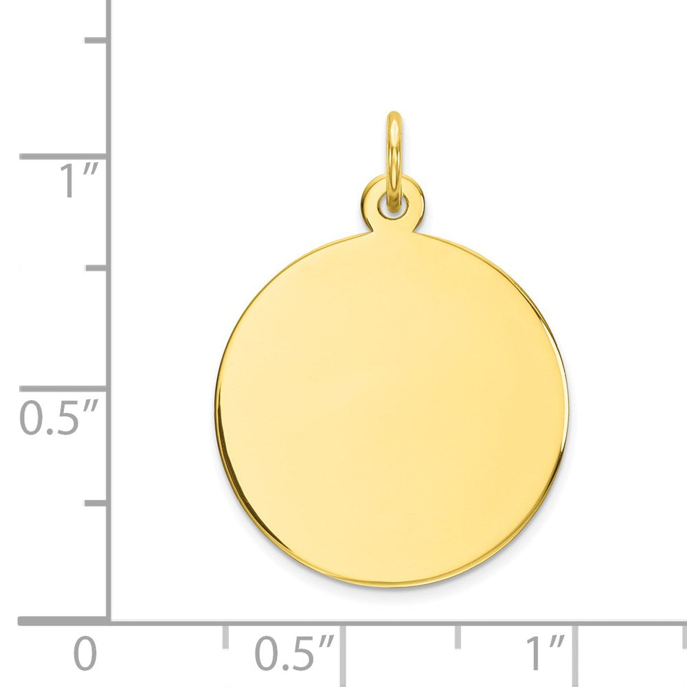 10K Gelbgold 10K Schlicht.018 Stärke Kreisförmig Gravierbar Plättchen Charm