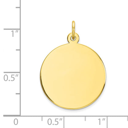 10K Gelbgold 10K Schlicht.013 Stärke Kreisförmig Gravierbar Plättchen Charm