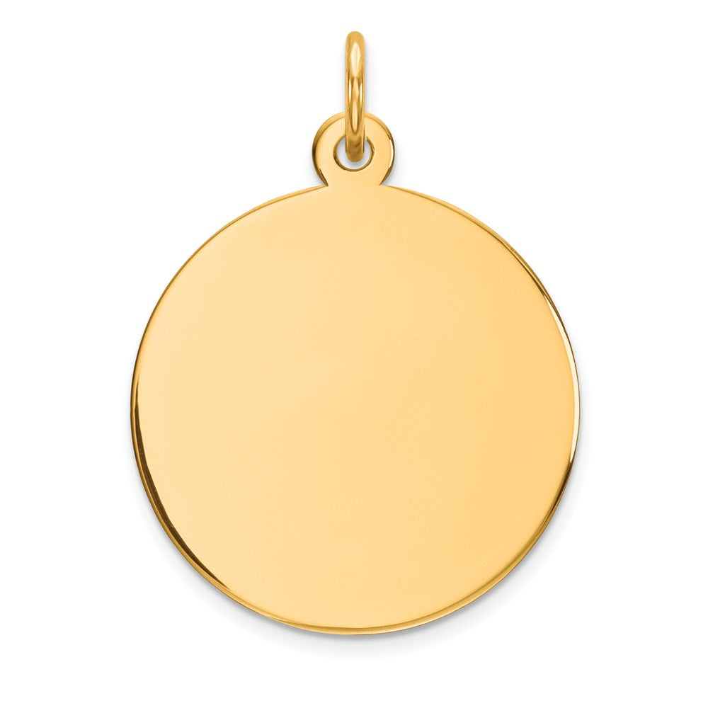 10K Gelbgold 10K Schlicht.018 Stärke Kreisförmig Gravierbar Plättchen Charm