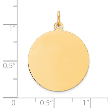 10K Gelbgold 10K Schlicht.018 Stärke Kreisförmig Gravierbar Plättchen Charm