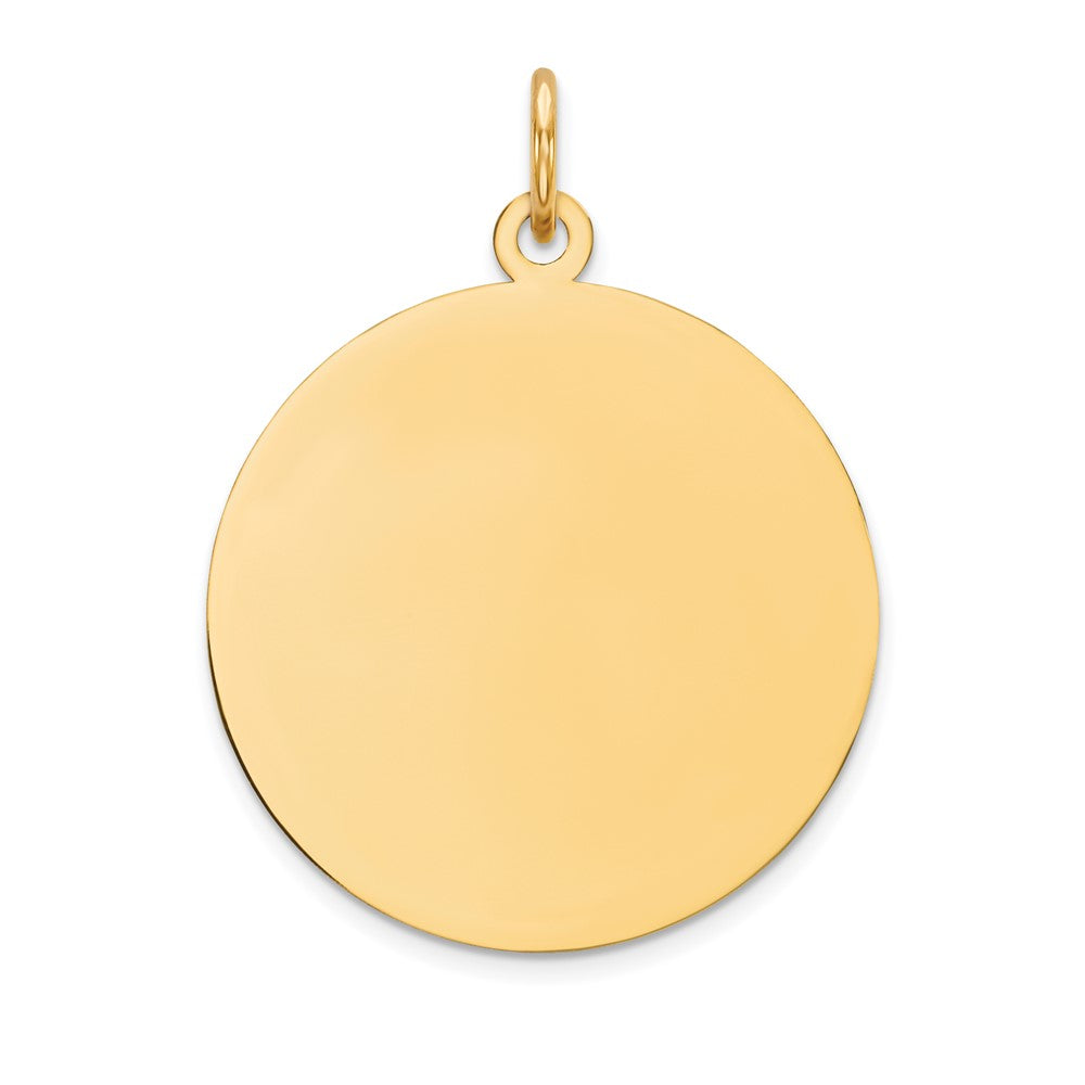 10K Gelbgold 10K Schlicht.018 Stärke Kreisförmig Gravierbar Plättchen Charm