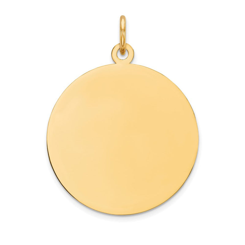 10K Gelbgold 10K Schlicht.018 Stärke Kreisförmig Gravierbar Plättchen Charm