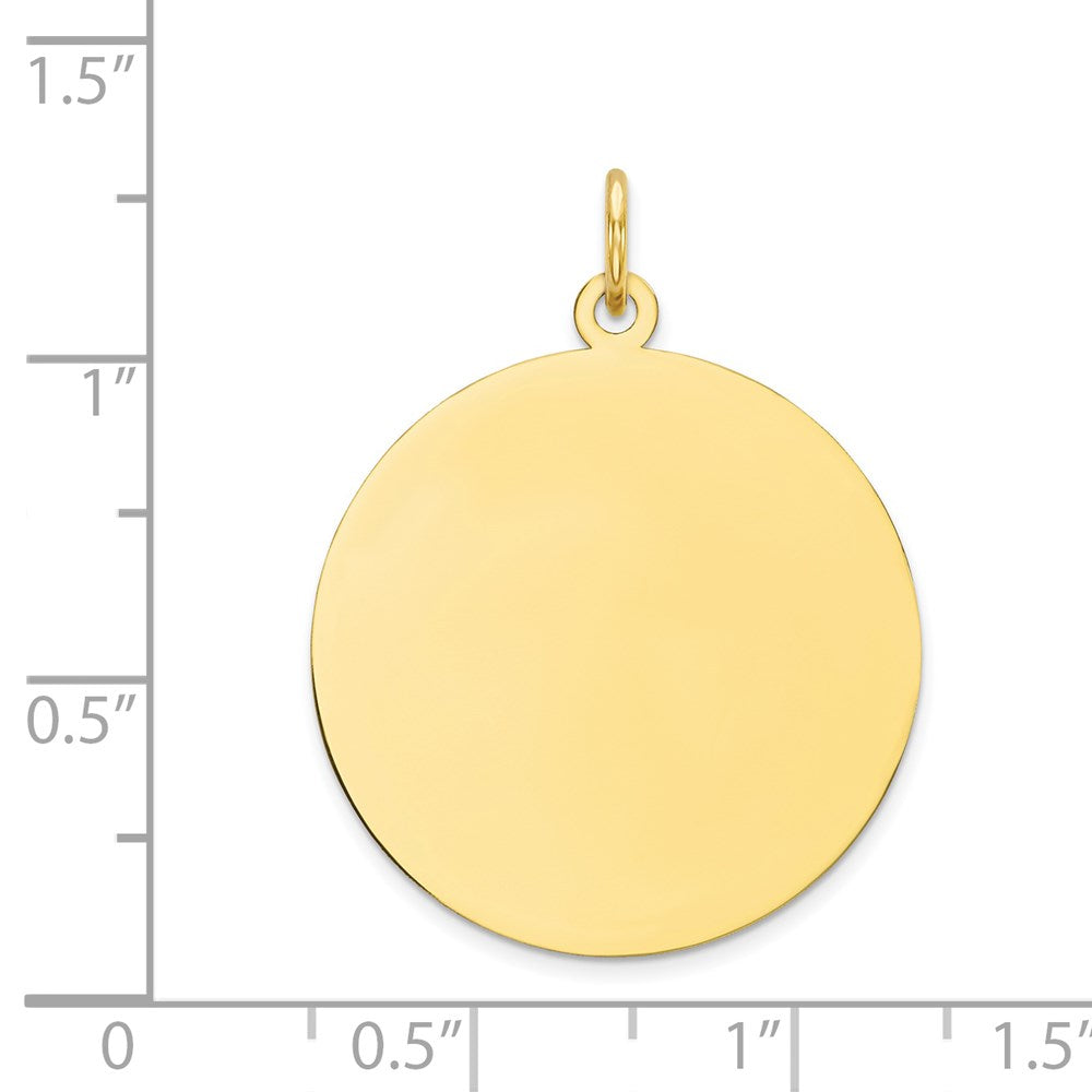 10K Gelbgold 10K Schlicht.018 Stärke Kreisförmig Gravierbar Plättchen Charm