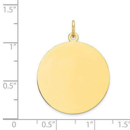 10K Gelbgold 10K Schlicht.013 Stärke Kreisförmig Gravierbar Plättchen Charm