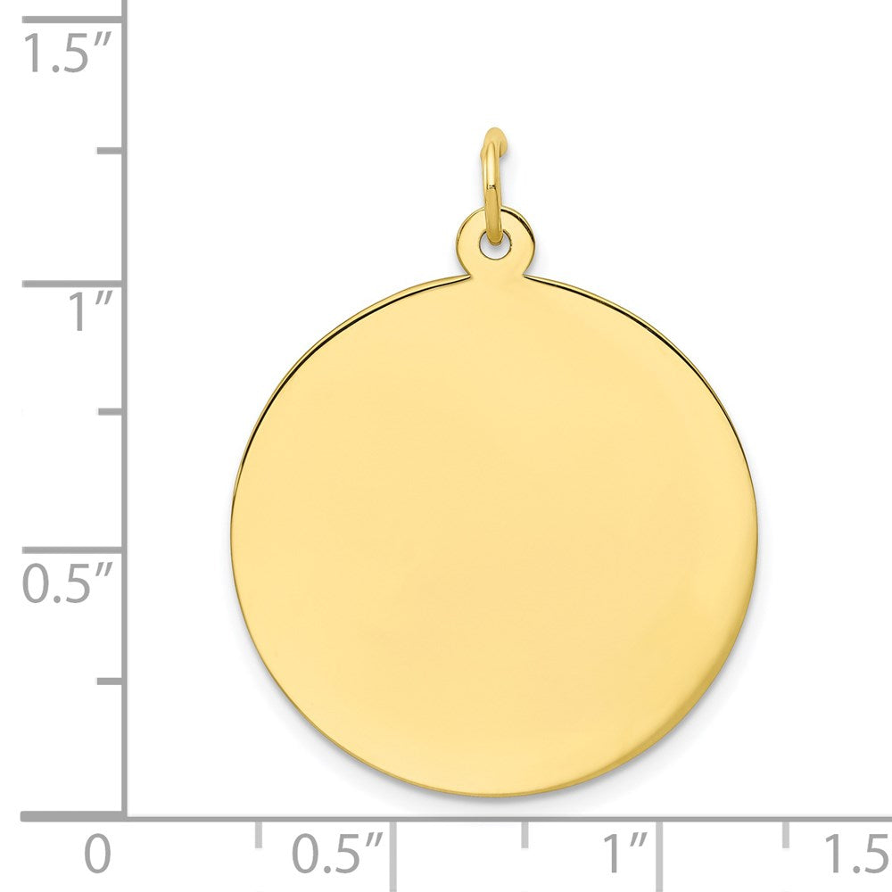 10K Gelbgold 10K Schlicht.018 Stärke Kreisförmig Gravierbar Plättchen Charm