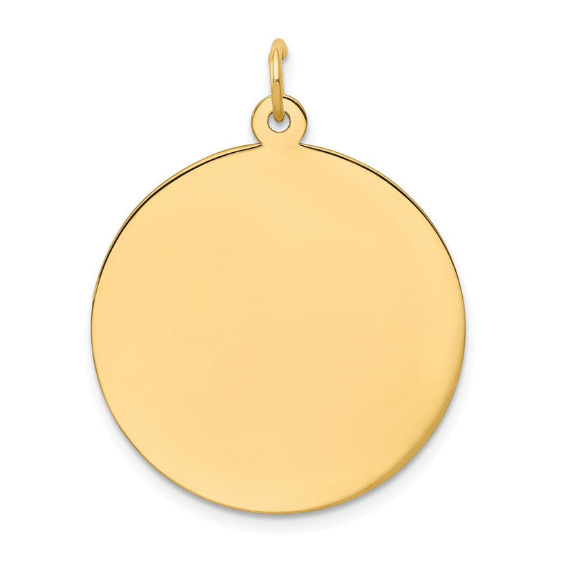 10K Gelbgold 10K Schlicht.018 Stärke Kreisförmig Gravierbar Plättchen Charm