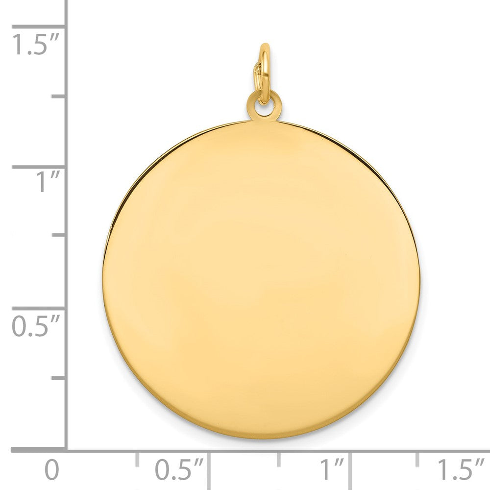 10K Gelbgold 10K Schlicht.018 Stärke Kreisförmig Gravierbar Plättchen Charm