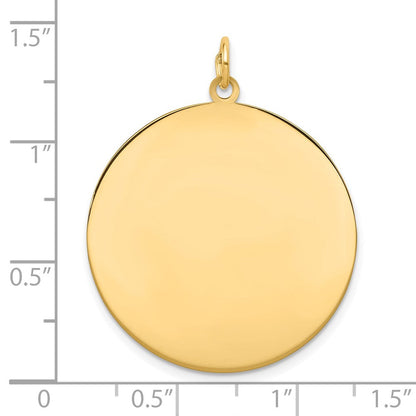 10K Gelbgold 10K Schlicht.018 Stärke Kreisförmig Gravierbar Plättchen Charm