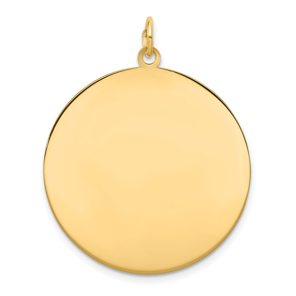 10K Gelbgold 10K Schlicht.018 Stärke Kreisförmig Gravierbar Plättchen Charm