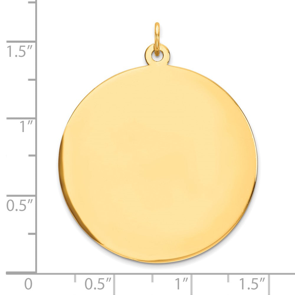 10K Gelbgold 10K Schlicht.018 Stärke Kreisförmig Gravierbar Plättchen Charm