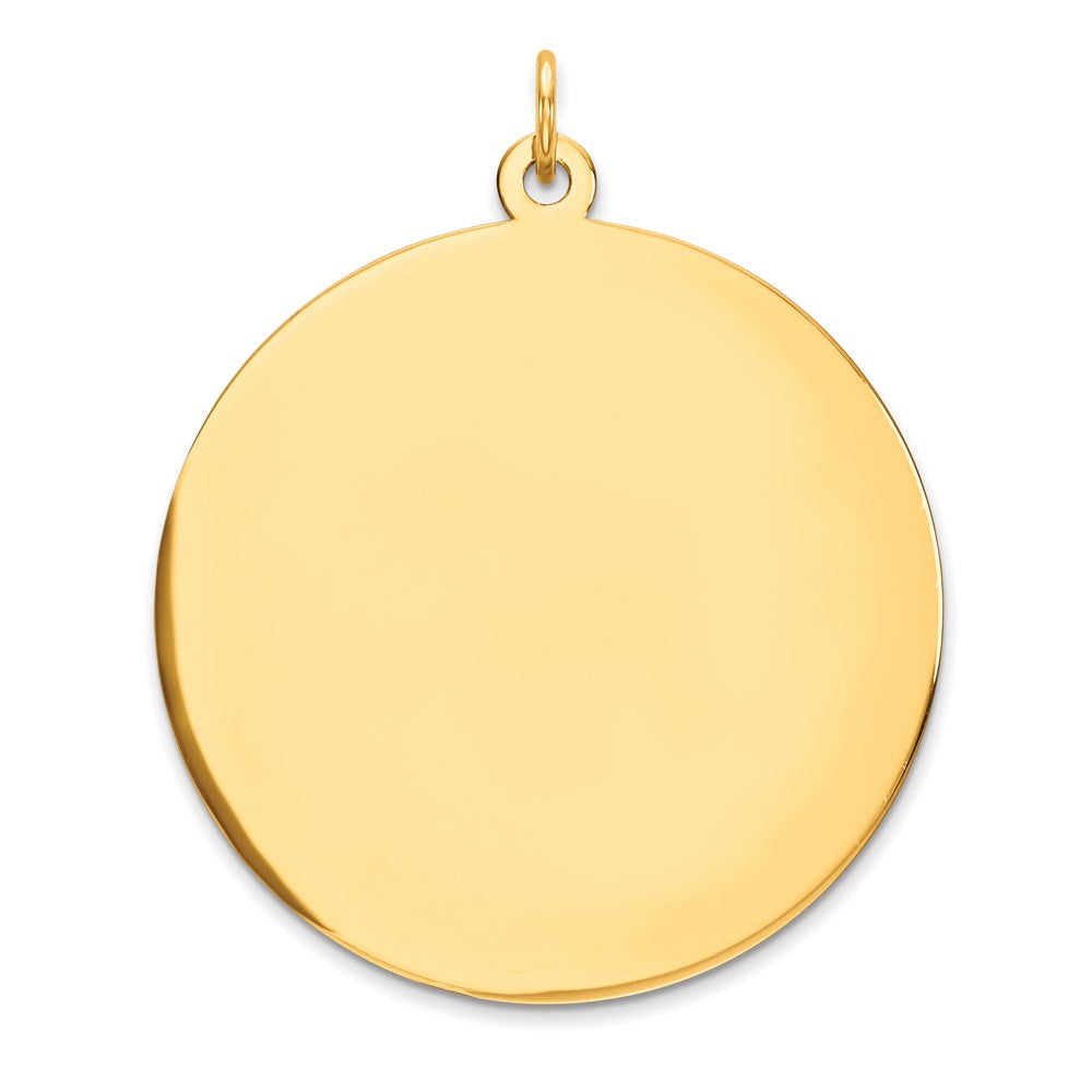 10K Gelbgold 10K Schlicht.018 Stärke Kreisförmig Gravierbar Plättchen Charm