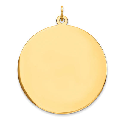 10K Gelbgold 10K Schlicht.018 Stärke Kreisförmig Gravierbar Plättchen Charm