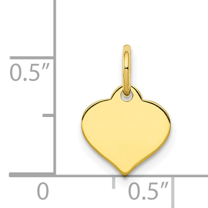 10K Gelbgold 10K.013 Stärke Herz Plättchen Charm