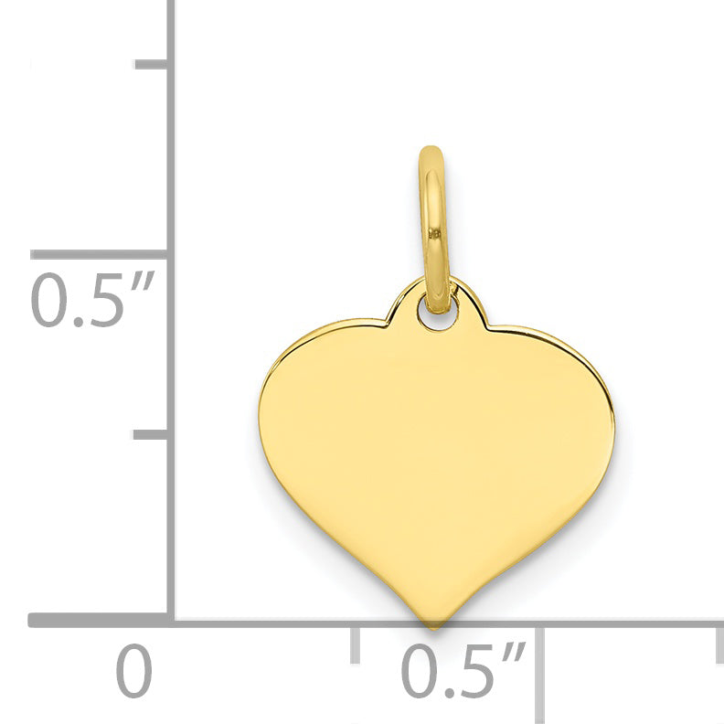 10K Gelbgold 10K.013 Stärke Herz Plättchen Charm
