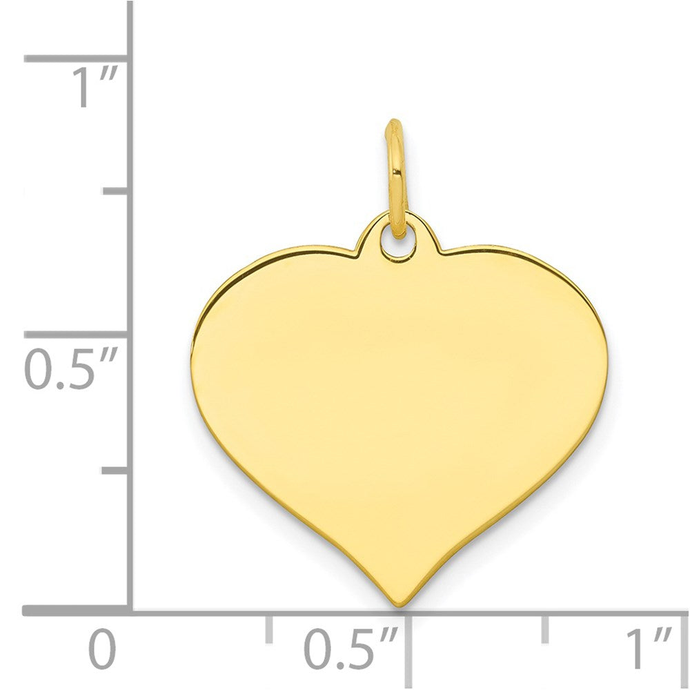 10K Gelbgold 10K.018 Stärke Herz Plättchen Charm
