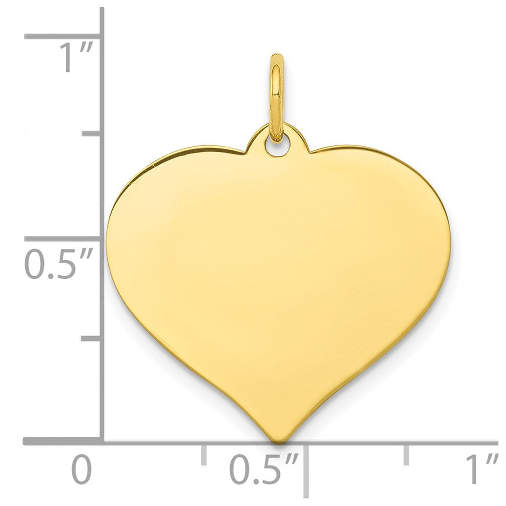 10K Gelbgold 10K.018 Stärke Herz Plättchen Charm