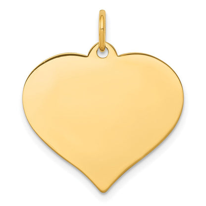 10K Gelbgold 10K.018 Stärke Herz Plättchen Charm