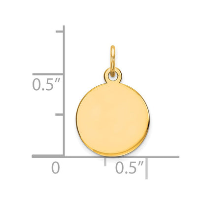 10K Gelbgold 10K Rund Plättchen Charm