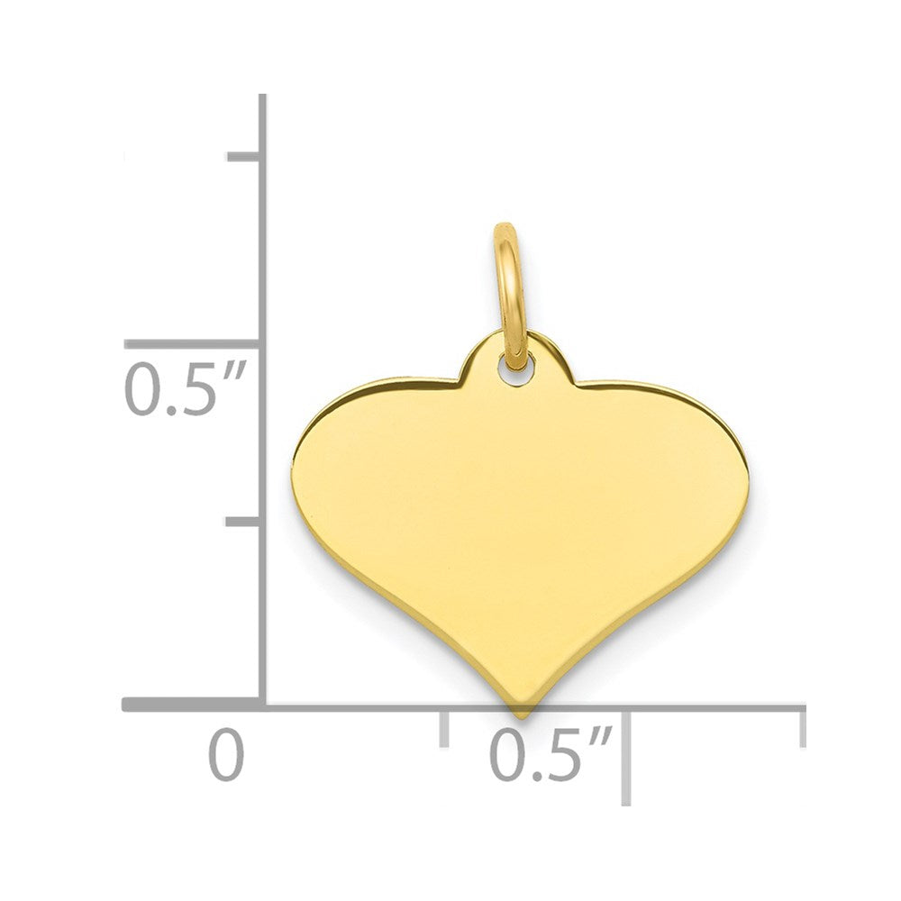 10K Gelbgold 10K Schlicht.013 Stärke Gravierbar Herz Plättchen Charm